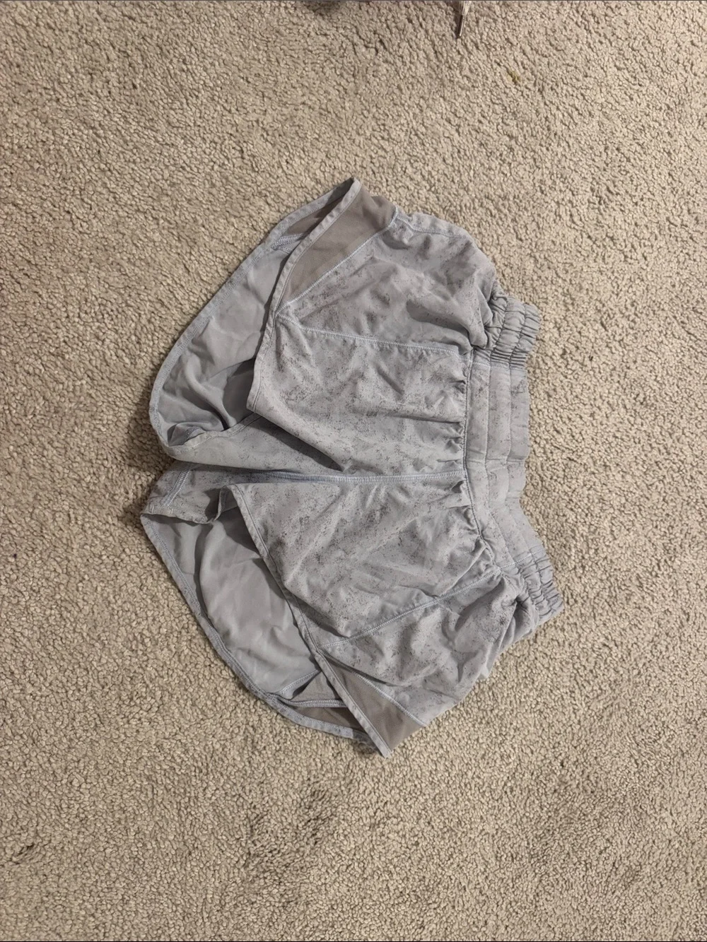 lululemon athletica light gray running shorts